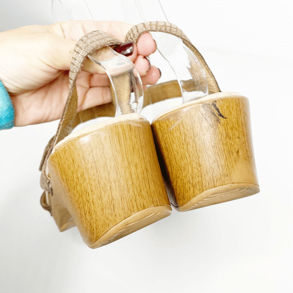 DANSKO Sonnet Leather clog Sandal croc embossed brown comfort Womens 41 10.5 11 - Picture 5 of 7